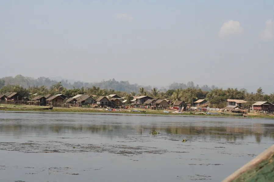 There are settlements around some parts of Lake Indawgyi...